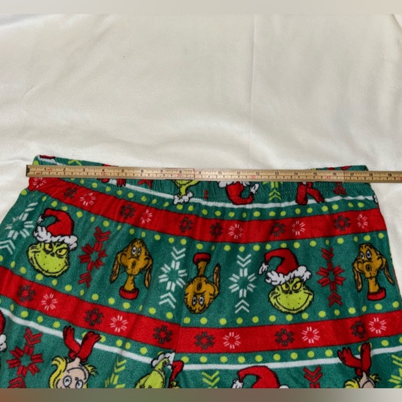 Festive Red and Green Grinch Pajama Bottoms with Holiday Patterns - Picture 7 of 7